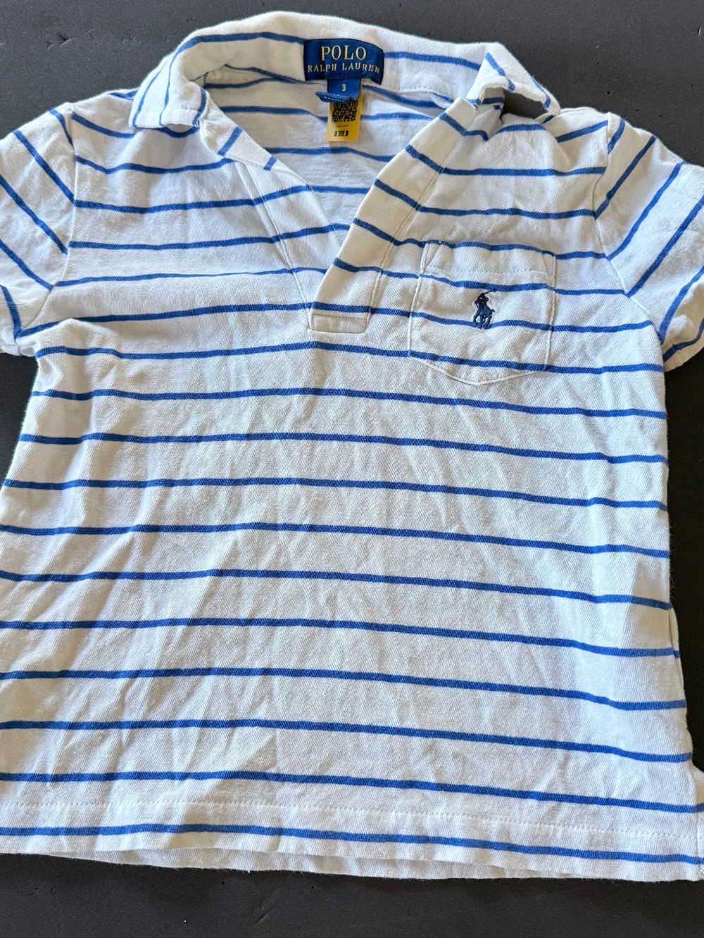 Polo by Ralph Lauren White and Blue Striped Kids Polo Shirt